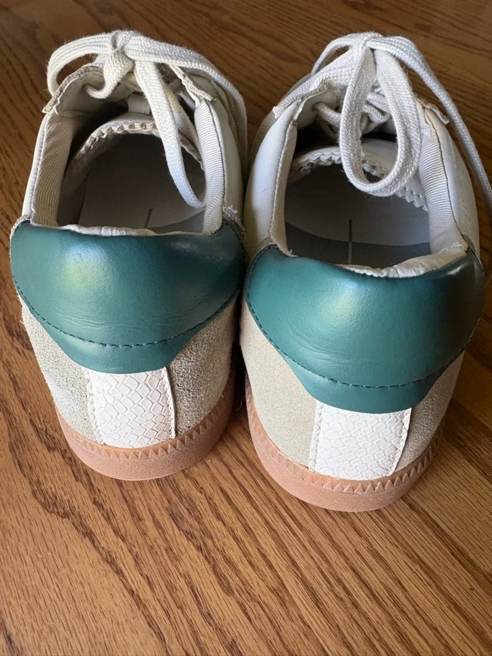 Dolce Vita Cream and Teal Low-Top Sneakers